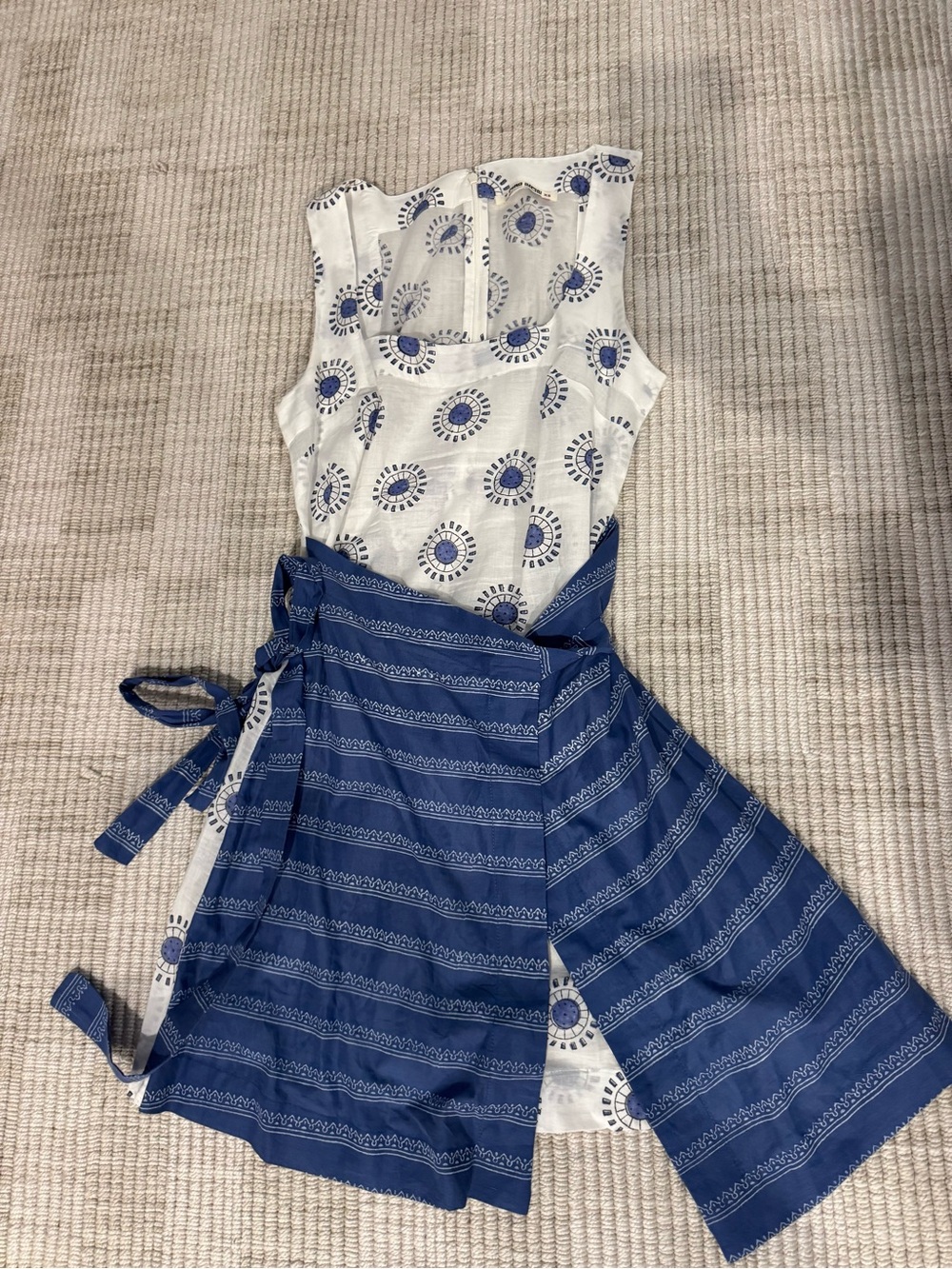 NWOT Ciao Lucia Blue and White Printed Wrap Sundress